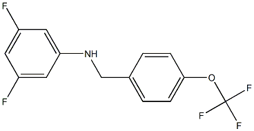 3,5-difluoro-N-{[4-(trifluoromethoxy)phenyl]methyl}aniline Struktur