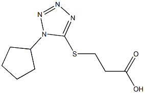 3-[(1-cyclopentyl-1H-tetrazol-5-yl)thio]propanoic acid Struktur