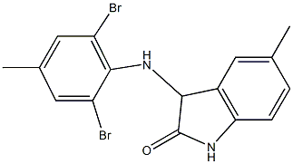 3-[(2,6-dibromo-4-methylphenyl)amino]-5-methyl-2,3-dihydro-1H-indol-2-one Struktur