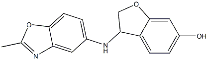 3-[(2-methyl-1,3-benzoxazol-5-yl)amino]-2,3-dihydro-1-benzofuran-6-ol Struktur