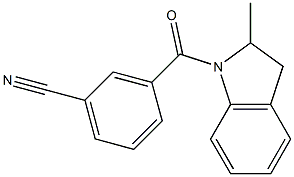 3-[(2-methyl-2,3-dihydro-1H-indol-1-yl)carbonyl]benzonitrile Struktur