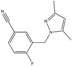 3-[(3,5-dimethyl-1H-pyrazol-1-yl)methyl]-4-fluorobenzonitrile Struktur