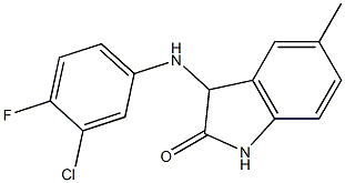 3-[(3-chloro-4-fluorophenyl)amino]-5-methyl-2,3-dihydro-1H-indol-2-one Struktur