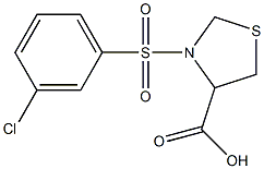 3-[(3-chlorobenzene)sulfonyl]-1,3-thiazolidine-4-carboxylic acid Struktur