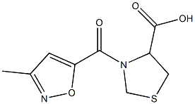 3-[(3-methyl-1,2-oxazol-5-yl)carbonyl]-1,3-thiazolidine-4-carboxylic acid Struktur