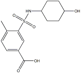 3-[(4-hydroxycyclohexyl)sulfamoyl]-4-methylbenzoic acid Struktur