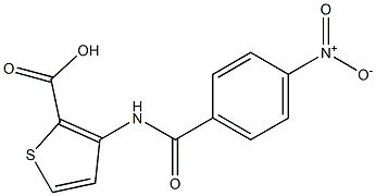 3-[(4-nitrobenzoyl)amino]thiophene-2-carboxylic acid Struktur