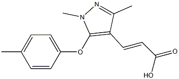 3-[1,3-dimethyl-5-(4-methylphenoxy)-1H-pyrazol-4-yl]prop-2-enoic acid Struktur