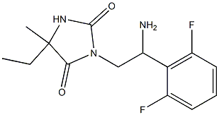 3-[2-amino-2-(2,6-difluorophenyl)ethyl]-5-ethyl-5-methylimidazolidine-2,4-dione Struktur