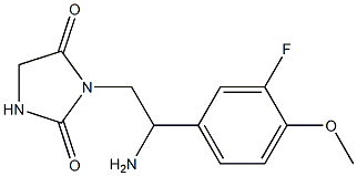 3-[2-amino-2-(3-fluoro-4-methoxyphenyl)ethyl]imidazolidine-2,4-dione Struktur