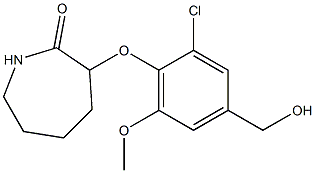 3-[2-chloro-4-(hydroxymethyl)-6-methoxyphenoxy]azepan-2-one Struktur