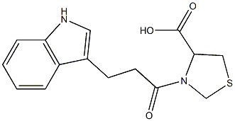 3-[3-(1H-indol-3-yl)propanoyl]-1,3-thiazolidine-4-carboxylic acid Struktur