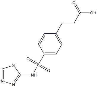 3-[4-(1,3,4-thiadiazol-2-ylsulfamoyl)phenyl]propanoic acid Struktur