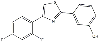 3-[4-(2,4-difluorophenyl)-1,3-thiazol-2-yl]phenol Struktur