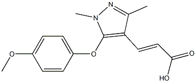 3-[5-(4-methoxyphenoxy)-1,3-dimethyl-1H-pyrazol-4-yl]prop-2-enoic acid Struktur