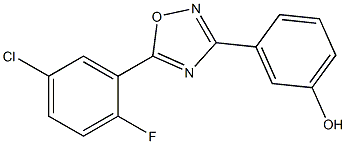 3-[5-(5-chloro-2-fluorophenyl)-1,2,4-oxadiazol-3-yl]phenol Struktur