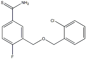 3-{[(2-chlorophenyl)methoxy]methyl}-4-fluorobenzene-1-carbothioamide Struktur