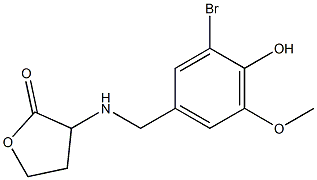 3-{[(3-bromo-4-hydroxy-5-methoxyphenyl)methyl]amino}oxolan-2-one Struktur