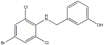 3-{[(4-bromo-2,6-dichlorophenyl)amino]methyl}phenol Struktur