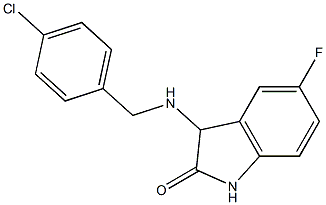 3-{[(4-chlorophenyl)methyl]amino}-5-fluoro-2,3-dihydro-1H-indol-2-one Struktur