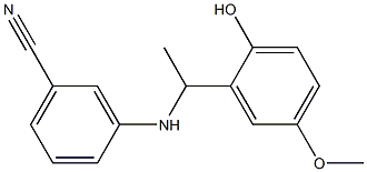 3-{[1-(2-hydroxy-5-methoxyphenyl)ethyl]amino}benzonitrile Struktur