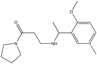 3-{[1-(2-methoxy-5-methylphenyl)ethyl]amino}-1-(pyrrolidin-1-yl)propan-1-one Struktur