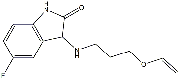 3-{[3-(ethenyloxy)propyl]amino}-5-fluoro-2,3-dihydro-1H-indol-2-one Struktur