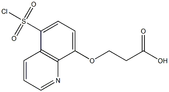 3-{[5-(chlorosulfonyl)quinolin-8-yl]oxy}propanoic acid Struktur