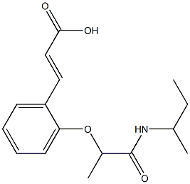 3-{2-[1-(butan-2-ylcarbamoyl)ethoxy]phenyl}prop-2-enoic acid Struktur