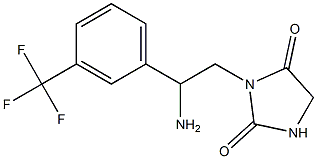 3-{2-amino-2-[3-(trifluoromethyl)phenyl]ethyl}imidazolidine-2,4-dione Struktur