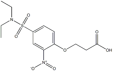 3-{4-[(diethylamino)sulfonyl]-2-nitrophenoxy}propanoic acid Struktur