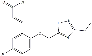 3-{5-bromo-2-[(3-ethyl-1,2,4-oxadiazol-5-yl)methoxy]phenyl}prop-2-enoic acid Struktur