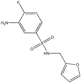 3-amino-4-fluoro-N-(furan-2-ylmethyl)benzene-1-sulfonamide Struktur