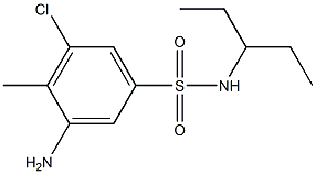 3-amino-5-chloro-4-methyl-N-(pentan-3-yl)benzene-1-sulfonamide Struktur