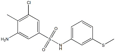 3-amino-5-chloro-4-methyl-N-[3-(methylsulfanyl)phenyl]benzene-1-sulfonamide Struktur