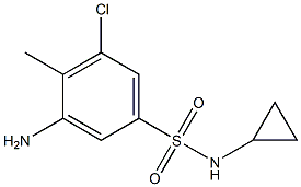 3-amino-5-chloro-N-cyclopropyl-4-methylbenzene-1-sulfonamide Struktur