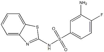 3-amino-N-(1,3-benzothiazol-2-yl)-4-fluorobenzene-1-sulfonamide Struktur