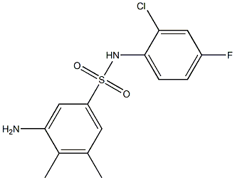 3-amino-N-(2-chloro-4-fluorophenyl)-4,5-dimethylbenzene-1-sulfonamide Struktur