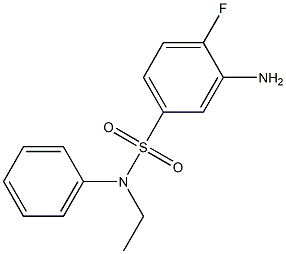 3-amino-N-ethyl-4-fluoro-N-phenylbenzene-1-sulfonamide Struktur