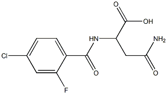 3-carbamoyl-2-[(4-chloro-2-fluorophenyl)formamido]propanoic acid Struktur