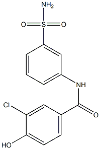 3-chloro-4-hydroxy-N-(3-sulfamoylphenyl)benzamide Struktur