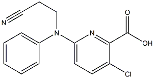 3-chloro-6-[(2-cyanoethyl)(phenyl)amino]pyridine-2-carboxylic acid Struktur