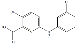 3-chloro-6-[(3-chlorophenyl)amino]pyridine-2-carboxylic acid Struktur