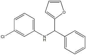 3-chloro-N-[furan-2-yl(phenyl)methyl]aniline Struktur