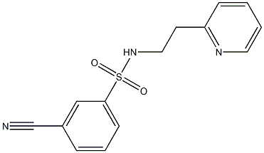 3-cyano-N-(2-pyridin-2-ylethyl)benzenesulfonamide Struktur