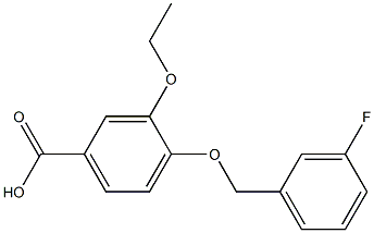 3-ethoxy-4-[(3-fluorophenyl)methoxy]benzoic acid Struktur