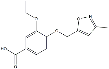 3-ethoxy-4-[(3-methyl-1,2-oxazol-5-yl)methoxy]benzoic acid Struktur