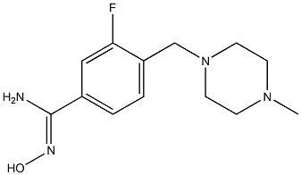 3-fluoro-N'-hydroxy-4-[(4-methylpiperazin-1-yl)methyl]benzenecarboximidamide Struktur