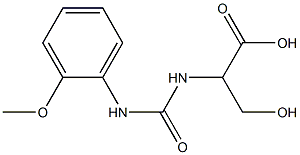 3-hydroxy-2-({[(2-methoxyphenyl)amino]carbonyl}amino)propanoic acid Struktur