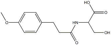 3-hydroxy-2-[3-(4-methoxyphenyl)propanamido]propanoic acid Struktur